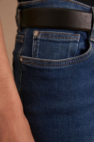 Vaquero recto de tiro alto - Índigo oscuro