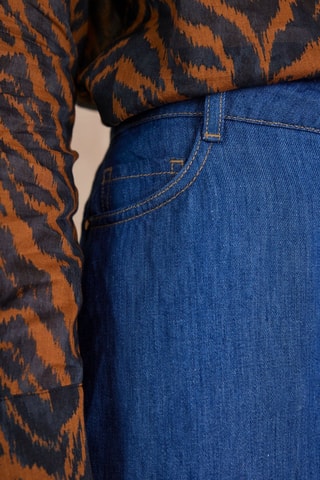 Vaquero de lino de tiro alto - Índigo