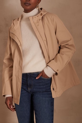 Parka con capucha - Beige