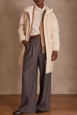 Abrigo con capucha - Beige