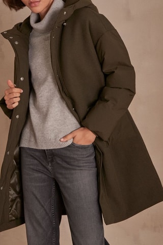 Abrigo con capucha - Caqui