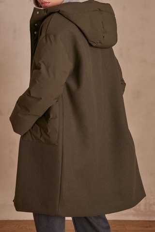 Abrigo con capucha - Caqui