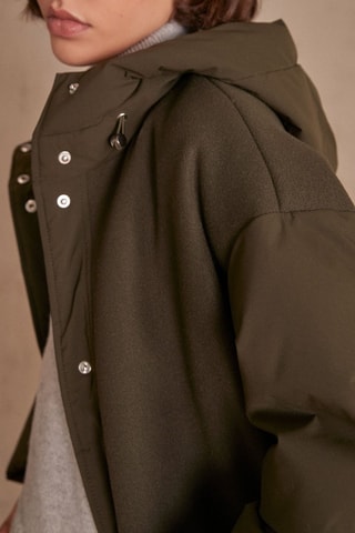 Abrigo con capucha - Caqui