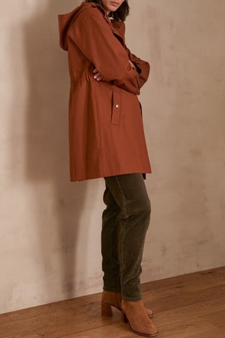 Parka con capucha - Rojo teja