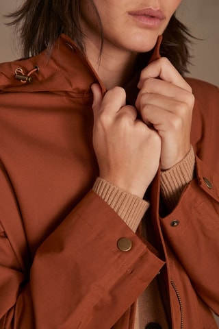 Parka con capucha - Rojo teja