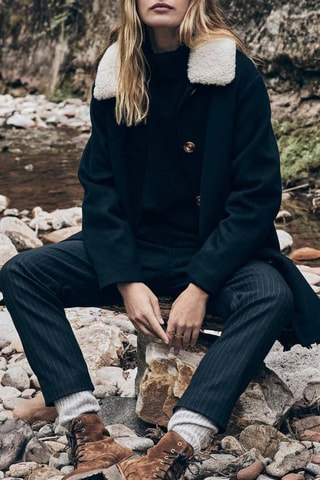 Abrigo de lana - Azul marino