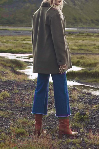 Abrigo de lana - Verde oscuro