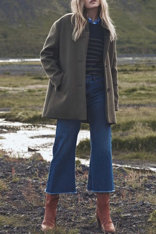 Abrigo de lana - Verde oscuro