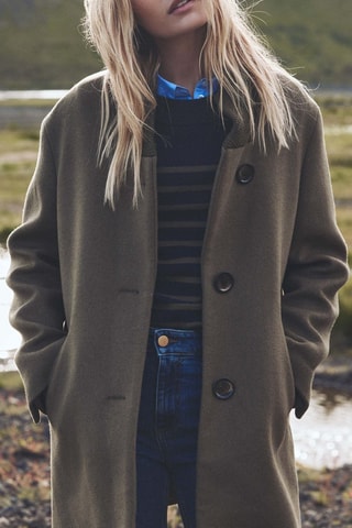 Abrigo de lana - Verde oscuro