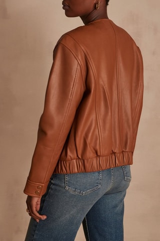 Chaqueta de piel de cordero - Camel