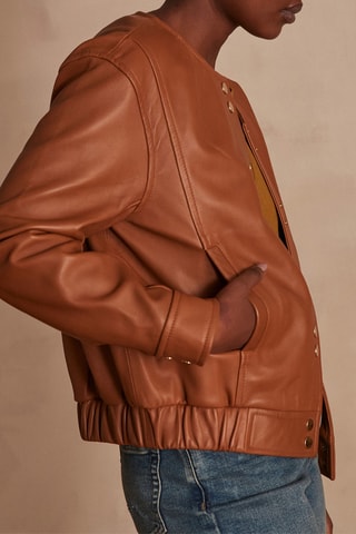 Chaqueta de piel de cordero - Camel