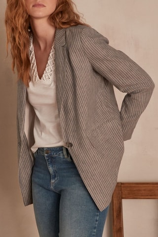 Veste en lin - Gris chiné