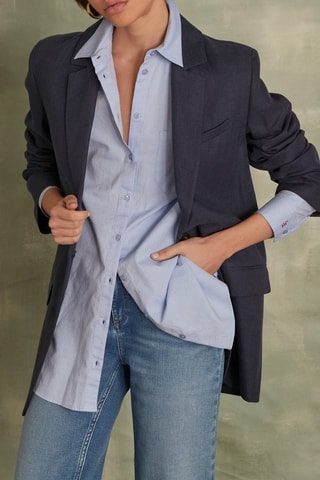 Chaqueta de lino - Azul marino