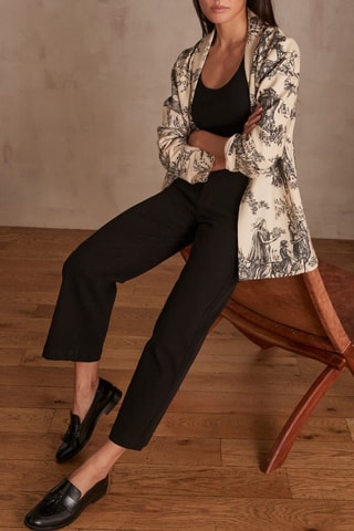 Chaqueta de lino - Negro y blanco