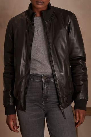 Chaqueta reversible de piel de cordero - Negro