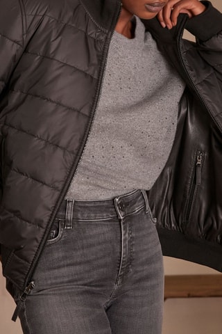 Chaqueta reversible de piel de cordero - Negro