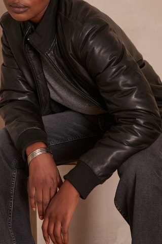 Chaqueta reversible de piel de cordero - Negro