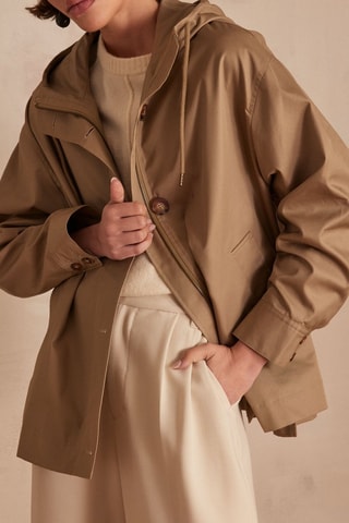 Chaqueta con capucha - Marrón claro