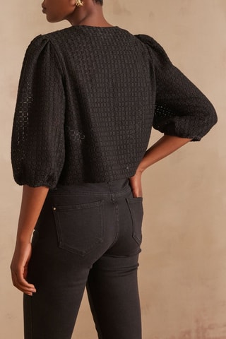 Chaqueta de guipur - Negro