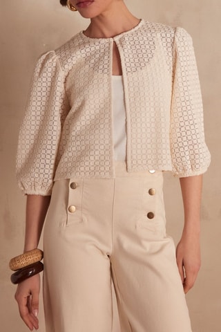 Chaqueta de guipur - Crudo