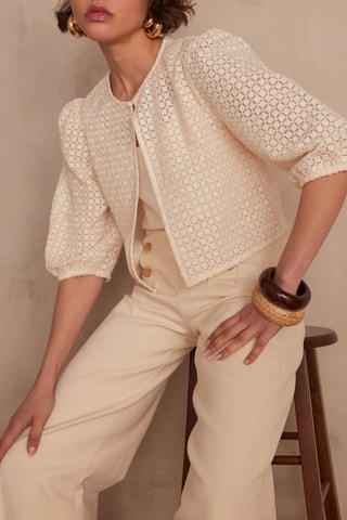 Chaqueta de guipur - Crudo