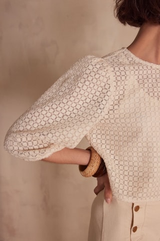 Chaqueta de guipur - Crudo