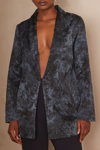 Chaqueta - Celeste y negro