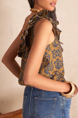 Top assimétrico - Verde-azeitona