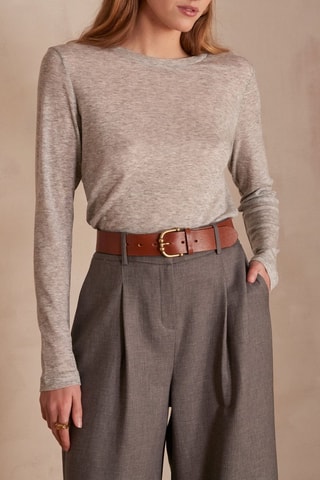 Top em lã - Cinzento mesclado