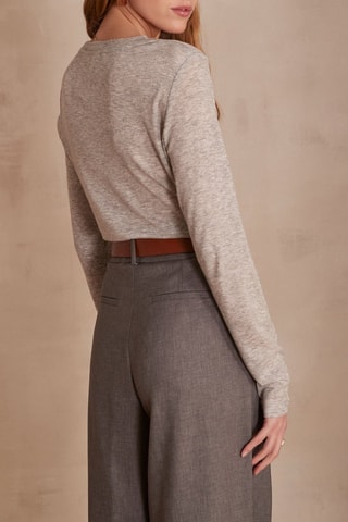 Top em lã - Cinzento mesclado