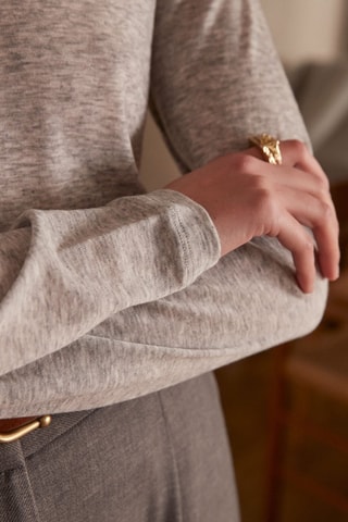 Top em lã - Cinzento mesclado