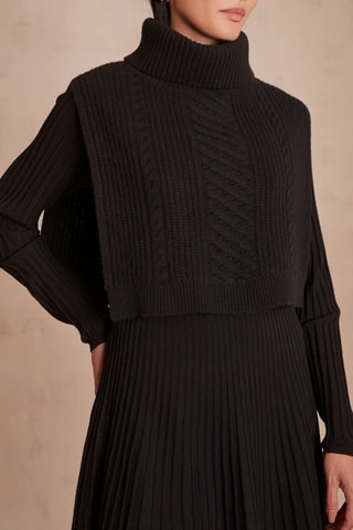 Plastrón de lana - Negro