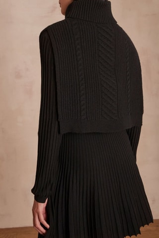 Plastrón de lana - Negro