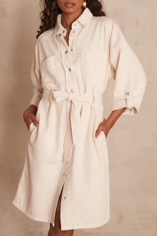 Vestido-camisa - Cru