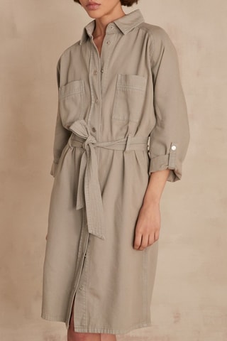 Vestido camisero - Caqui