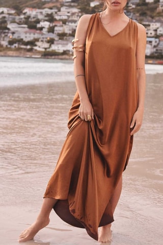 Vestido largo - Marrón