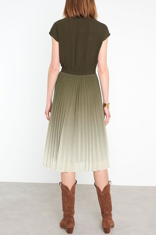 Vestido midi dip-dye - Caqui