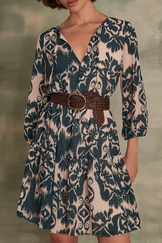 Vestido evasé - Azul petróleo