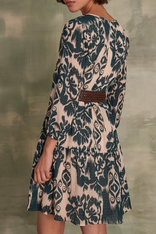 Vestido evasé - Azul petróleo