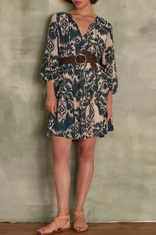 Vestido evasé - Azul petróleo