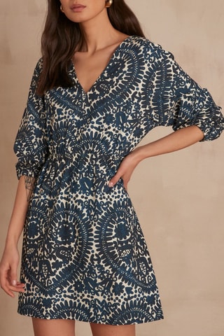 Vestido direito - Azul-noite