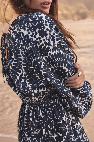 Vestido direito - Azul-noite