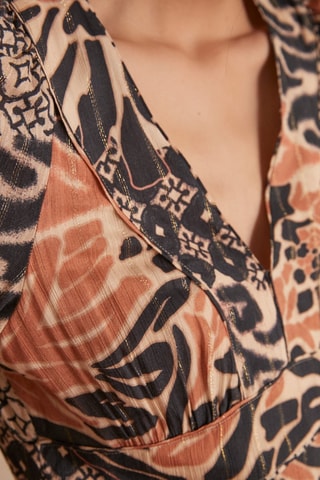 Vestido evasé - Crudo y negro