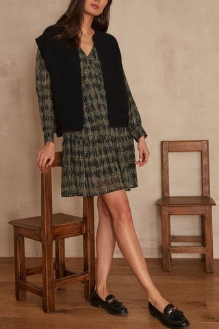 Vestido evasé - Azul marino