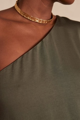 Vestido asimétrico - Caqui