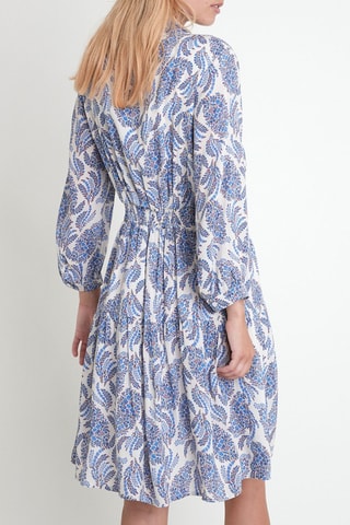 Vestido evasé - Azul y blanco