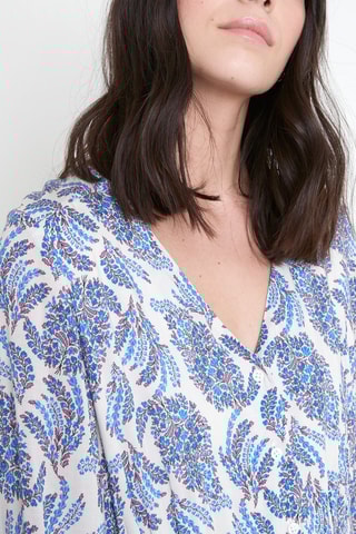 Vestido largo - Blanco y azul cobalto