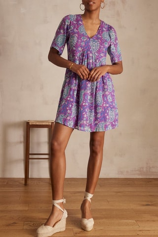 Vestido evasé - Malva