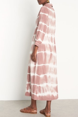 Vestido camisero dip-dye - Rosa empolvado