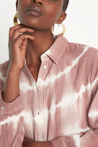 Vestido camisero dip-dye - Rosa empolvado